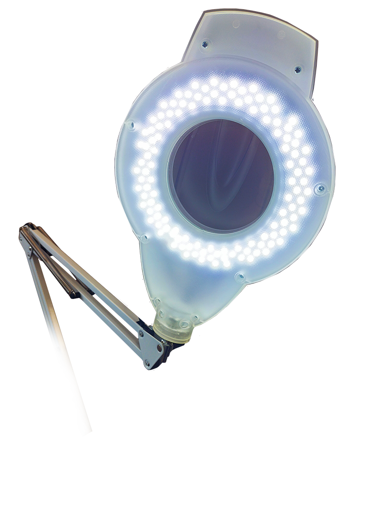 Lampada con Lente a Morsetto Bianca